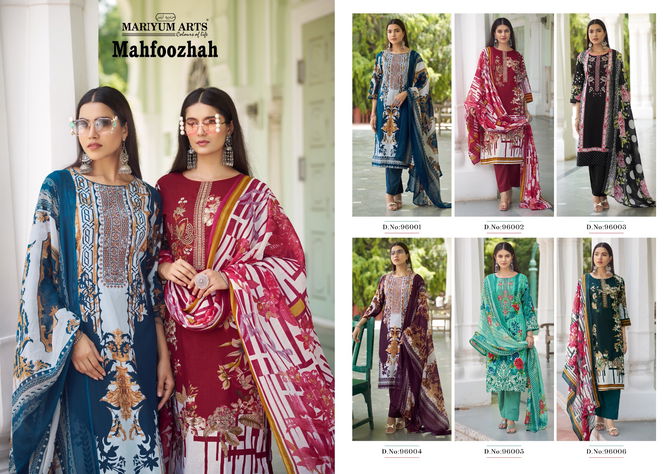 Mahfoozhah By Mariyum Cotton Printed Dress Material Wholesalers In Delhi